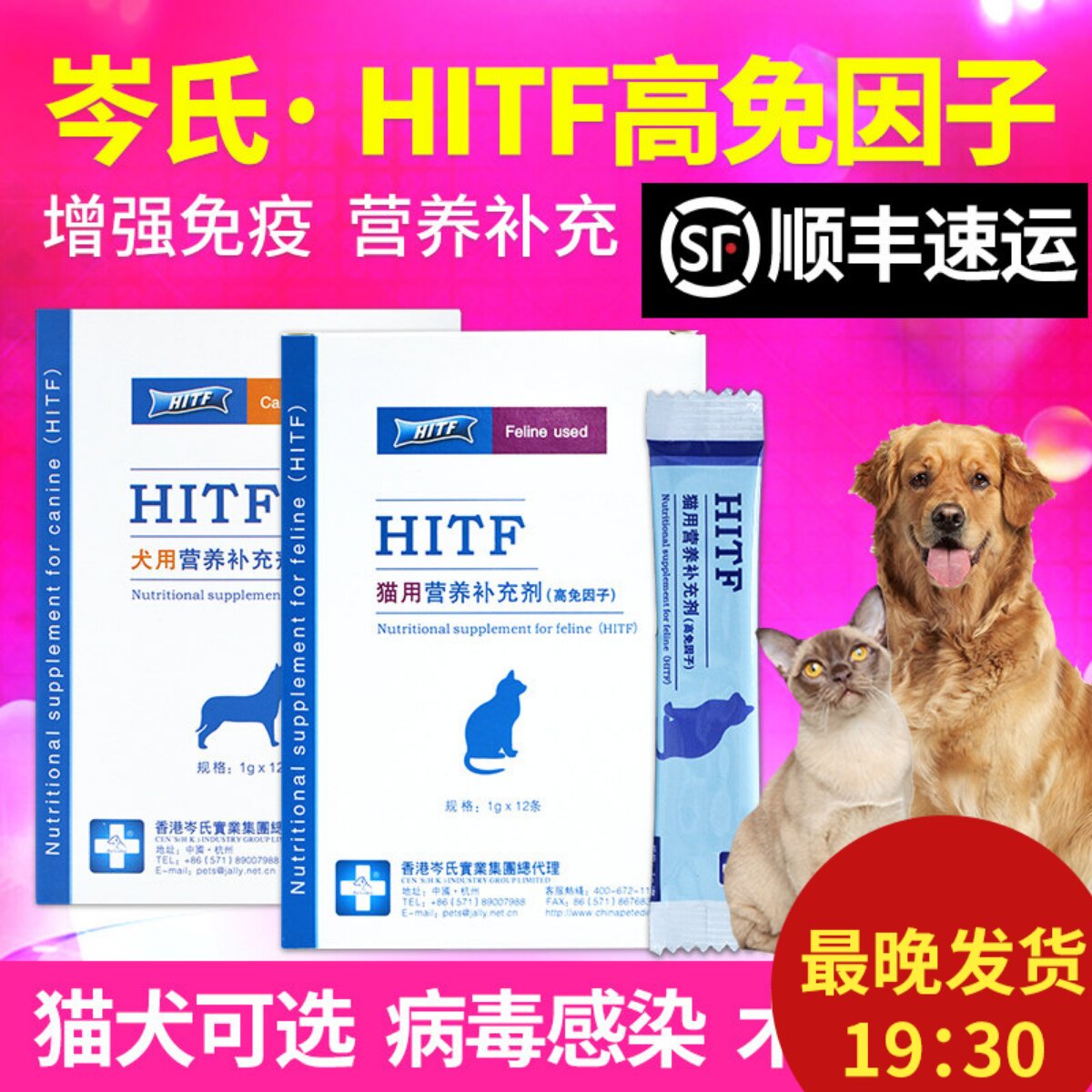 HITF岑氏高免因子猫提高免疫力猫咪口炎鼻支杯状狗狗狗