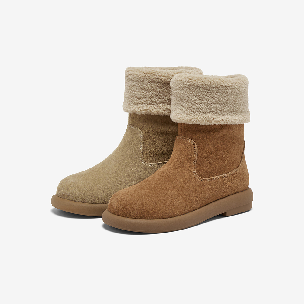 【甜甜圈】百思图25冬新款雪地靴加绒加厚棉鞋保暖女短靴D3592DD5