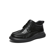 百思图2025冬季商场新款加绒休闲皮鞋简约商务通勤男鞋13002DD5