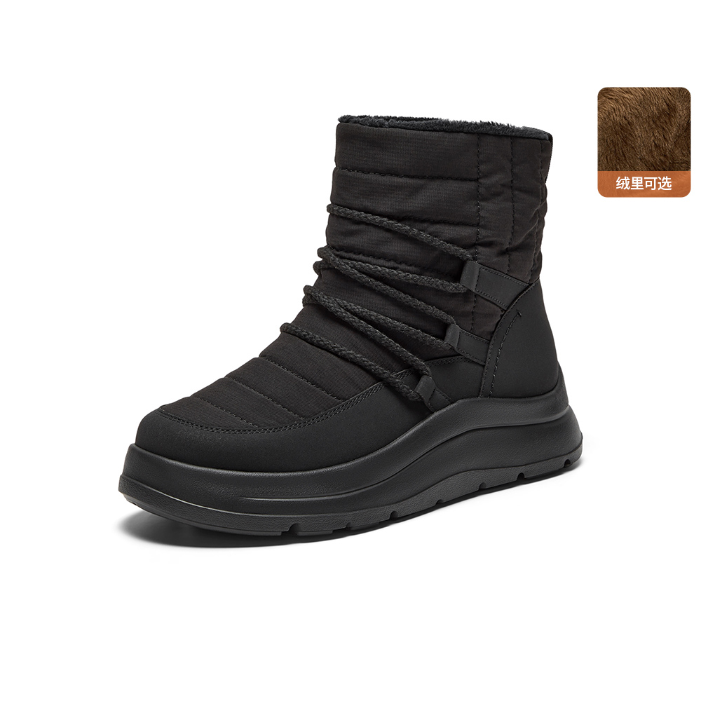 专柜正品Bata雪地靴女2025冬季商场新款保暖百搭短靴AD145DD5