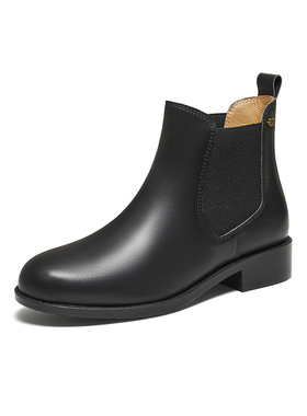 百思图2025冬季新款切尔西靴时尚简约潮流通勤女短靴C3752DD5
