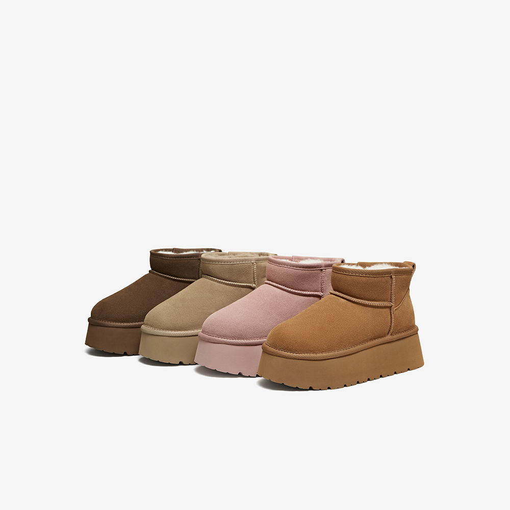 百思图25冬商场新款加绒保暖厚底勃肯雪地靴大棉鞋女短靴L8228DD5