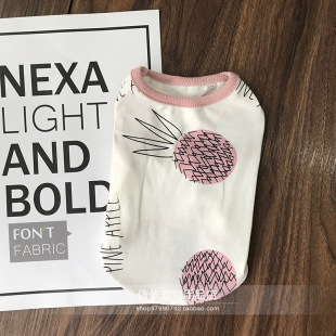 奥黛尔纯棉大波萝背心狗衣服泰迪法斗雪纳瑞 EBAERR宠物衣服夏装