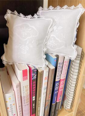 白色纯棉拼棉纱高品质网扣香囊装饰15cm方2片(微瑕不含芯）G303