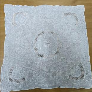 M131-1 手绣重工手帕棉质28厘米