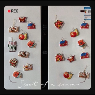 e332可爱布艺冰箱贴（9.9元8个）