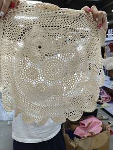 本色钩针圆盖巾45cm R25