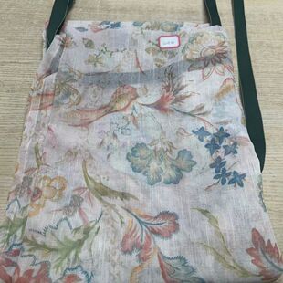 亚麻印花泡泡纱帘130 浪漫免打孔伸缩杆DZ127 180cm窗帘门帘法式