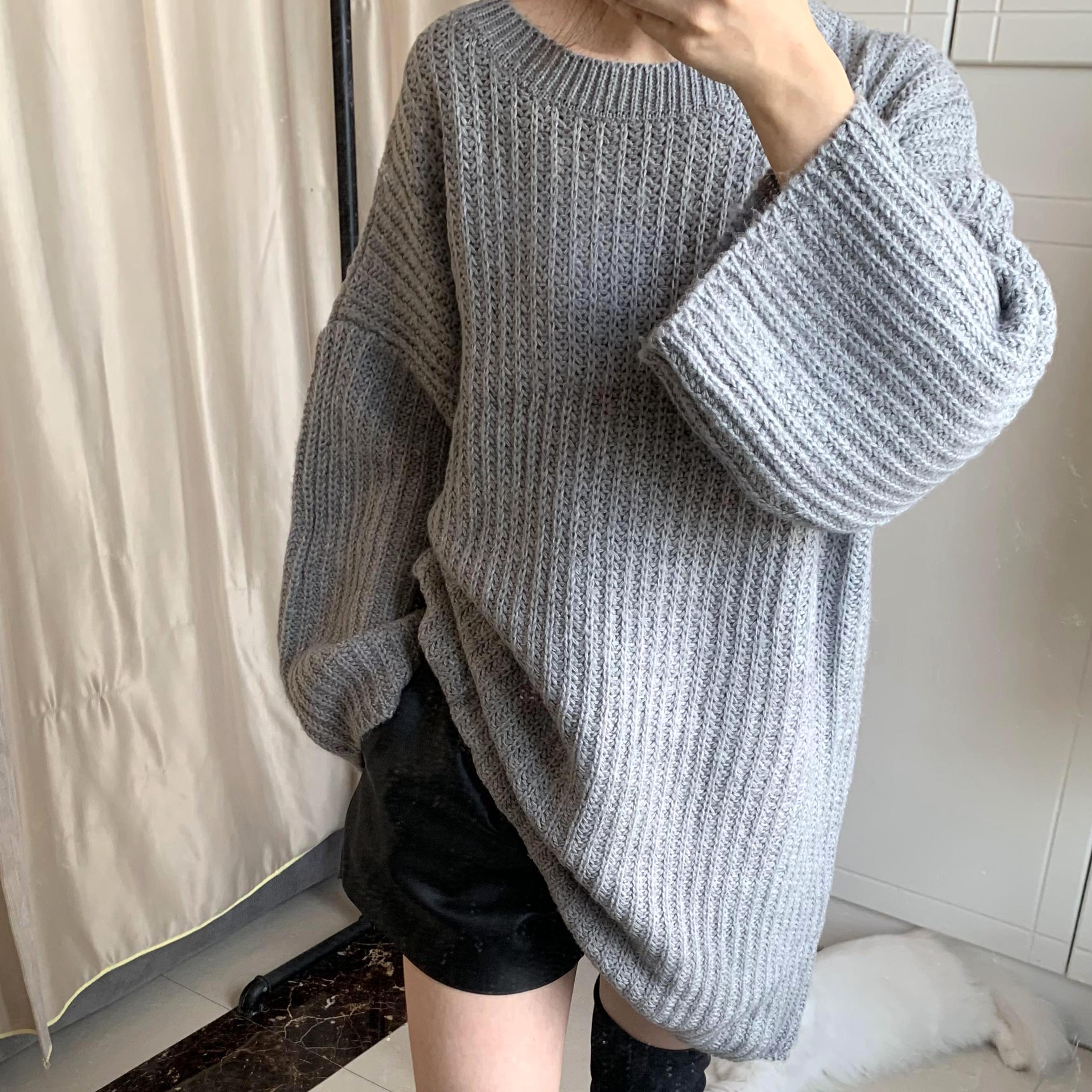 长款针织毛衣 春秋新款韩系女装毛衣