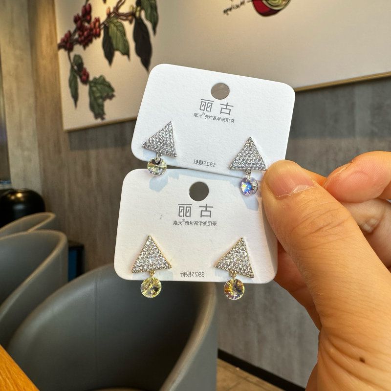 古丽水晶高级设计新款耳环时尚温柔气质可爱镶满钻耳环耳饰01920