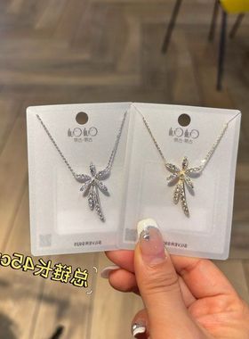 古丽古丽S925纯银项链锁骨链女生创意小众设计风镶钻精致04429