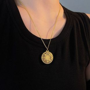 柏拉翡丽新款复古八宝罗盘项链女士小众设计感民族风百搭07468