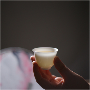 见山阁｜小雅茶杯品茗杯骨瓷主人杯女士专用喝茶纯白个人杯男高端
