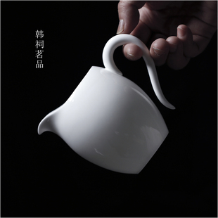 见山阁｜无我｜潮州工夫茶正宗骨瓷公道杯纯白陶瓷分茶器高档公杯