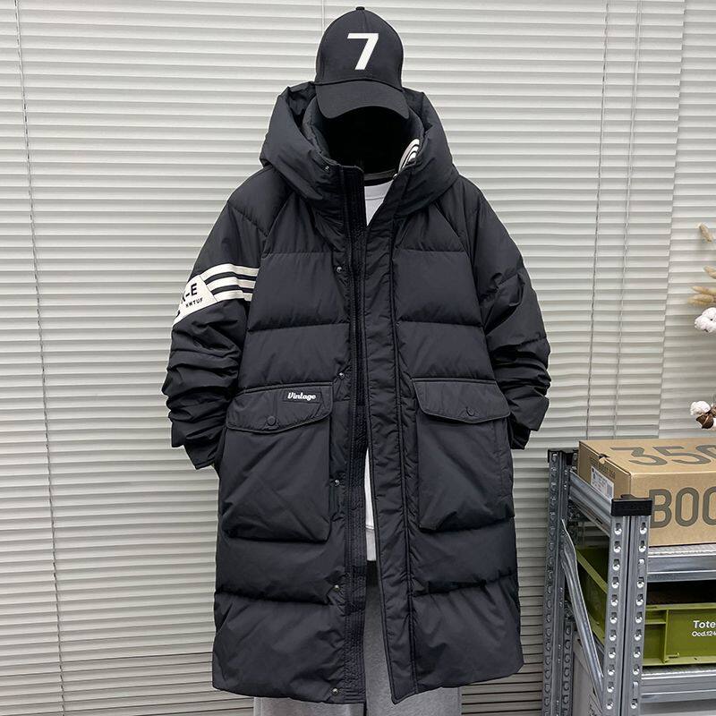 中长款棉衣男冬季新款连帽防寒服加厚保暖棉袄冬装休闲棉服外套
