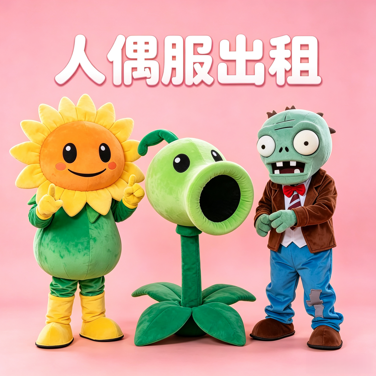 出租植物大战僵尸卡通人玩偶连体服装 万圣节cosplay道具活动宣传
