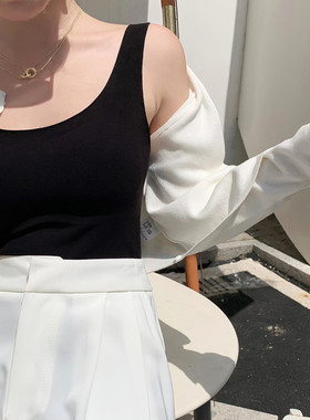 德绒自发热 石墨烯乳胶胸垫 三合一 打底 单穿保暖背心内衣18382