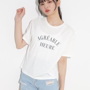 日单品牌春夏新款 T恤上衣29455 童装 少女甜美可爱趣味字母印花短袖