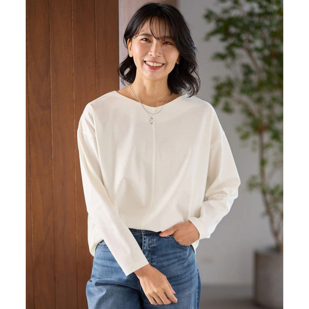 鸡心领内里磨毛长袖T恤卫衣小衫