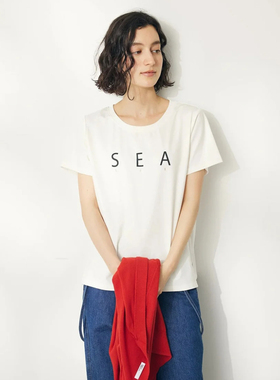 日单品牌春夏新款简约休闲百搭圆领字母印花侧开叉短袖T恤女29513