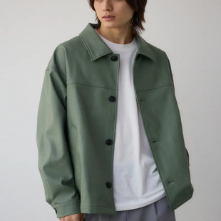 有型休闲翻领系扣男士 时尚 皮衣夹克外套29758 新款 日单品牌秋季