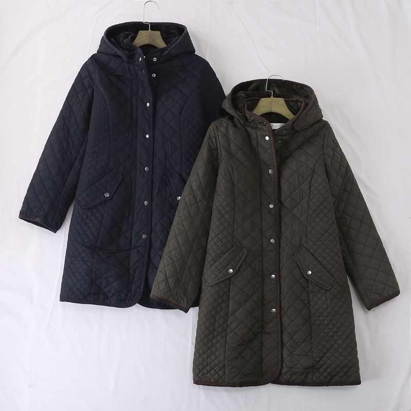 连帽可脱卸中长款棉衣棉服