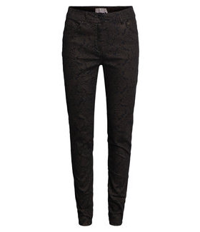 外贸秋冬新款时尚百搭女士一粒扣拉链修身提花休闲裤铅笔裤23005