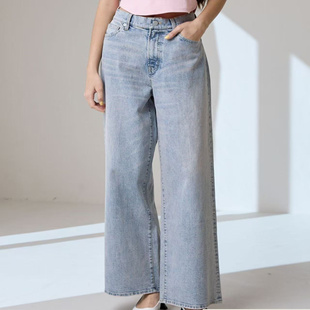 高腰显瘦休闲百搭水洗棉直筒牛仔裤 时尚 女31223 新款 日单品牌秋季