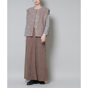 日单nano秋冬新款休闲百搭半松紧腰灯芯绒A字半身裙长裙女32006