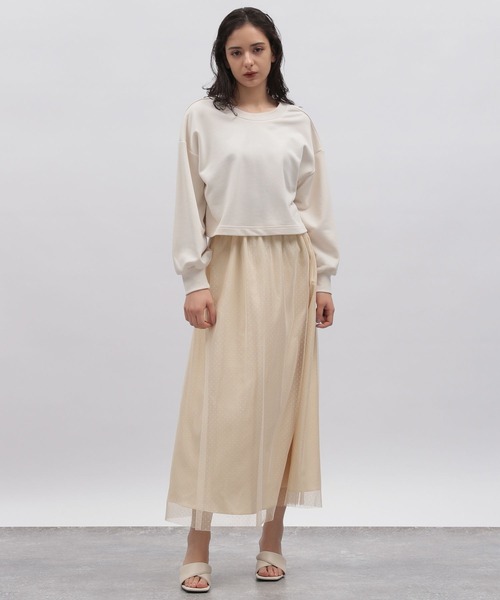 松紧腰圆点仙女裙网纱半身裙甜美