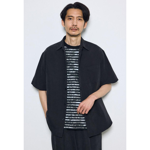 日单男士早秋磨毛翻领短袖衬衫
