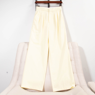 休闲裤 裤 30609 气质百搭简约金属扣高腰直筒西装 日系春夏专柜新款