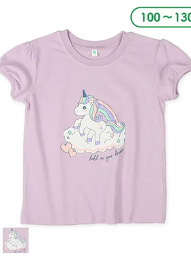 日单童装品牌西松屋夏季新款可爱圆领独角兽印花短袖T恤上衣25879