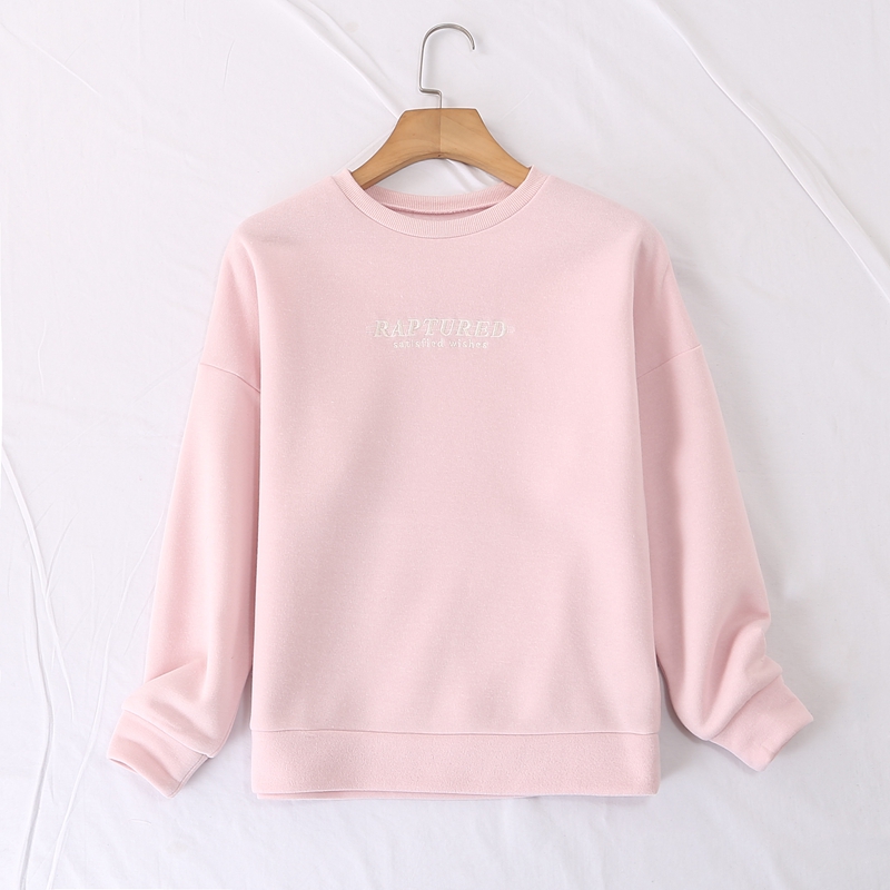 字母印花秋冬卫衣长袖薄绒圆领