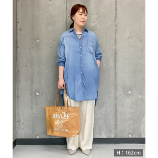 日单品牌春夏新款宽松大版休闲百搭翻领长款水洗牛仔薄衬衫32750