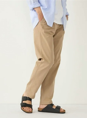 日单品牌春夏新款休闲百搭微弹松紧腰肌理感直筒休闲裤男裤32912