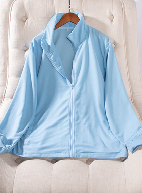 日单春秋新款纯色休闲运动拉链立领长袖速干薄针织外套男女20416