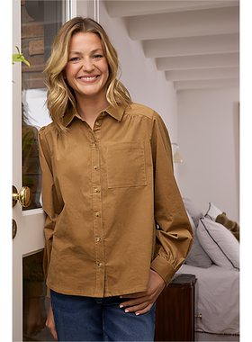 欧美外贸秋冬新款时尚休闲百搭翻领系扣口袋灯芯绒长袖衬衫31315