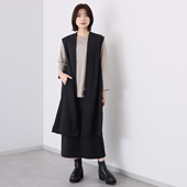 新款 气质百搭V领拉链中长款 西装 日单品牌秋季 无袖 高开叉马甲29185