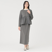 日单品牌秋冬新款 简约大方通勤气质百搭圆领拉链外套半身裙32203