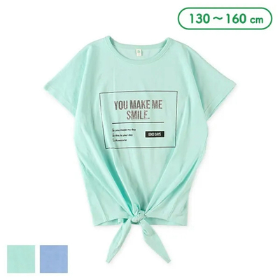 女字母印花童装夏季系带T恤