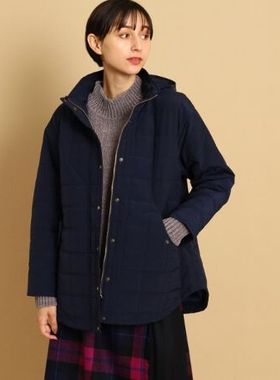 日单品牌秋冬新款时尚休闲百搭可脱卸连帽绗线款棉衣外套女29277