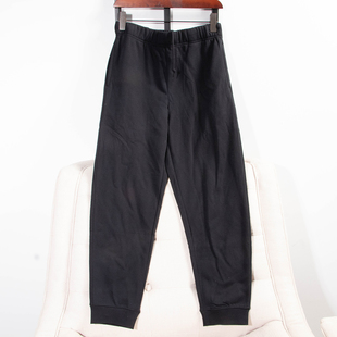 日单冬季新款简约休闲运动百搭松紧腰内里加绒束脚卫裤男女31662