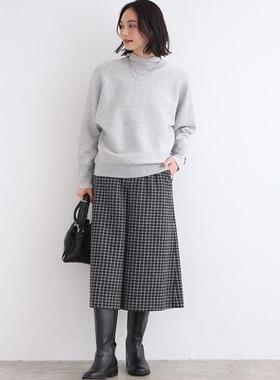 日单品牌冬季新款搭扣半松紧腰毛呢靴裤七分裤裙裤28365