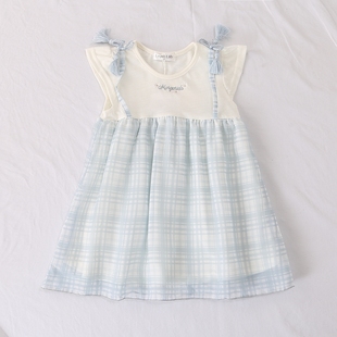 童装 日单品牌夏季 可爱甜美T恤拼接连衣裙假两件公主裙25471