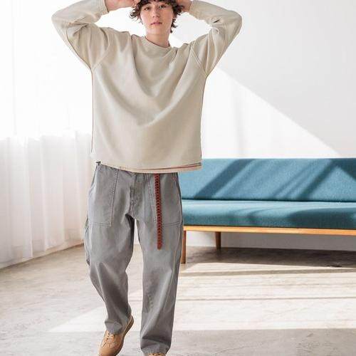 松紧腰重度水洗纯棉牛仔裤工装裤