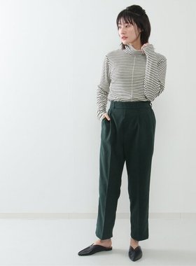 日单秋冬新款简约时尚百搭半松紧腰微起毛收口休闲裤直筒裤21935