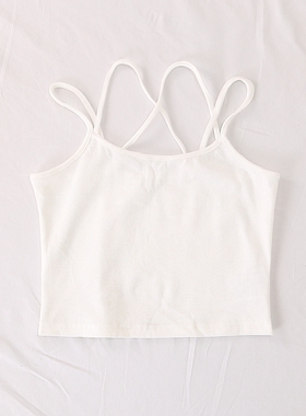 打底BI备！春夏新款基础百搭时尚显瘦双肩带竖坑条针织吊带27730