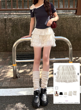 夏季减龄松紧腰蛋糕短裙带安全裤