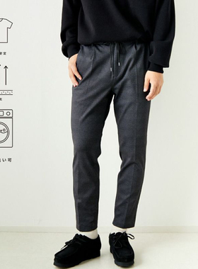 日单品牌秋冬新款休闲百搭一粒扣半松紧腰小脚西装裤长裤男30296
